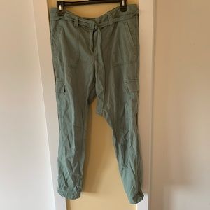 LOFT ankle zipper green cargo jogger pants